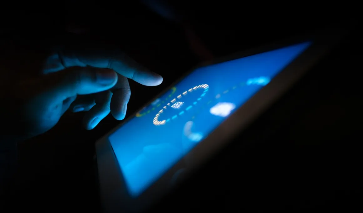 person using a touchscreen device