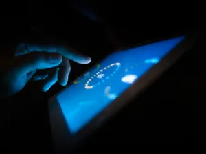 person using a touchscreen device