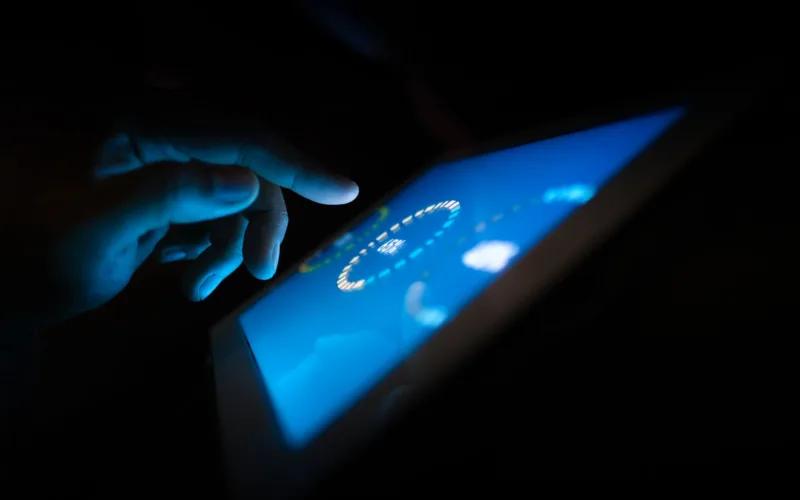 person using a touchscreen device
