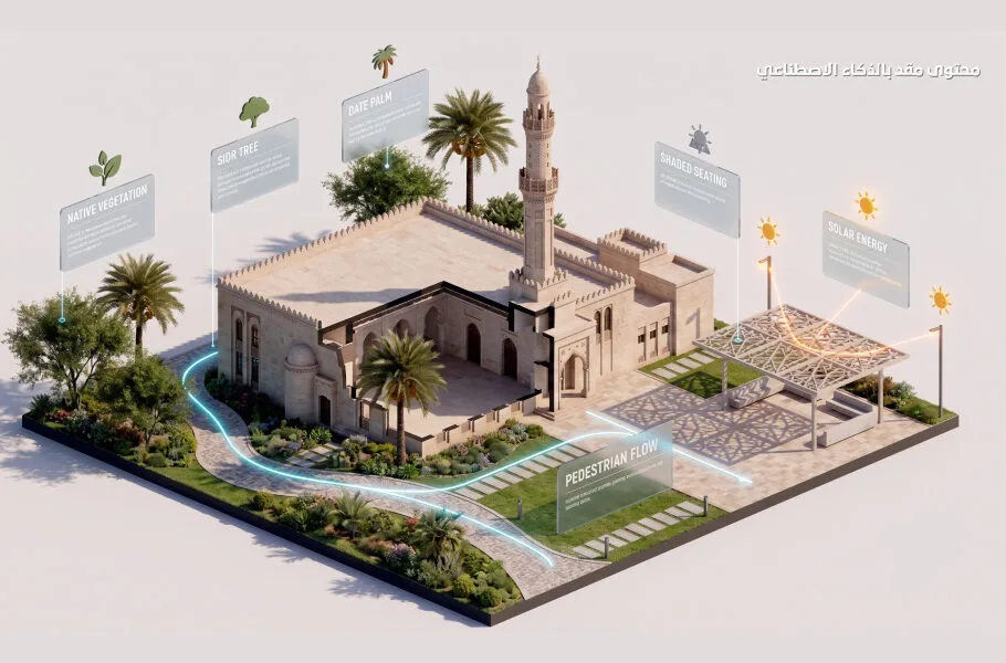 smart Qais bin Saad bin Ubadah Mosque in the Muaither area