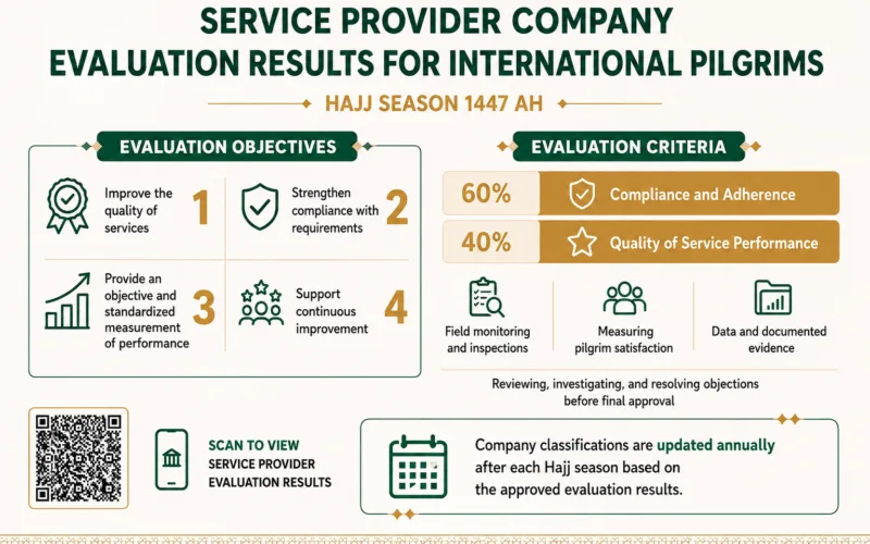 Saudi Ministry Approves Hajj 1447 Service Provider Rankings