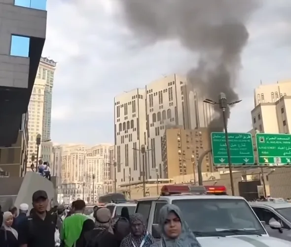 Makkah Grand mosque near fire 8 sept 2026