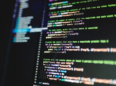 monitor displaying lines of code